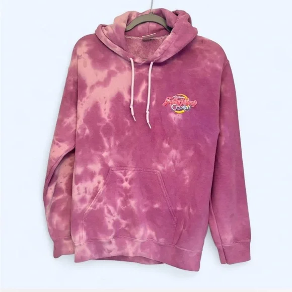 Purple Sailor Moon Crystal Tie-Dye Hoodie | Anime Graphic Unisex Small - Picture 4 of 8